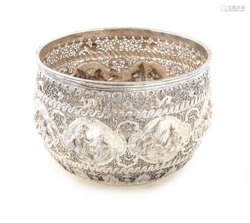 Southeast Asian Reticulated Silver Bowl