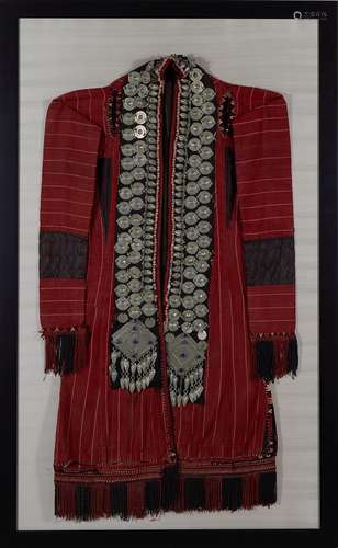 Vintage Afghan Tribal Coat and Headdress (3pcs)