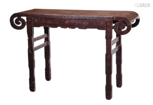 Asian Red-Lacquer Altar Table