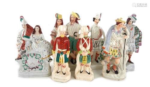 Staffordshire Figures of Scotsmen (7pcs)