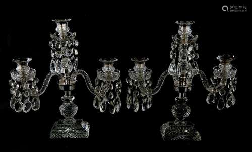 Pair Irish Crystal Two-Light Candelabra (2pcs)