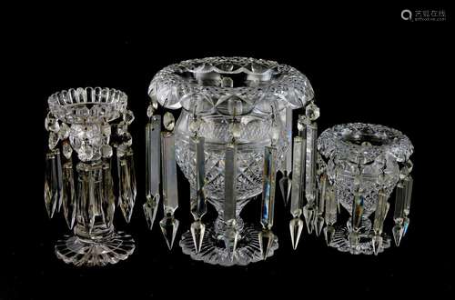 Regency Cut-Crystal Luster Garniture (6pcs)