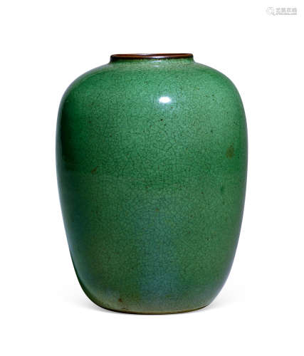 清中期 绿釉罐