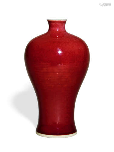 民国 红釉梅瓶