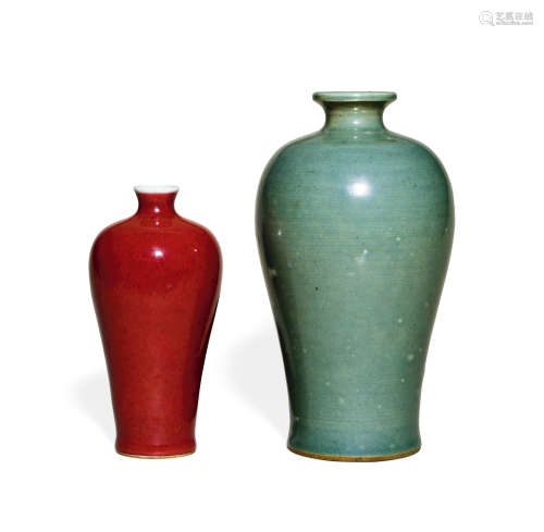 清 红釉梅瓶·宜兴炉钧釉梅瓶