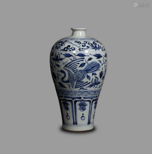 Ming Dynasty, Blue and White Plum Bottle