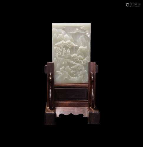 Qing Dynasty, Hetian Jade Insert Row Ornaments