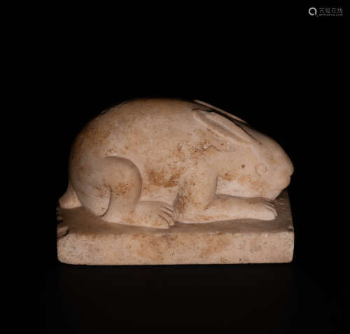 Ming Dynasty, white marble rabbit