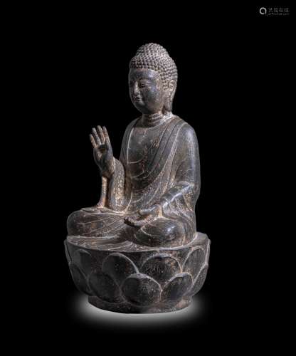 Ming Dynasty, Bluestone Buddha Statue