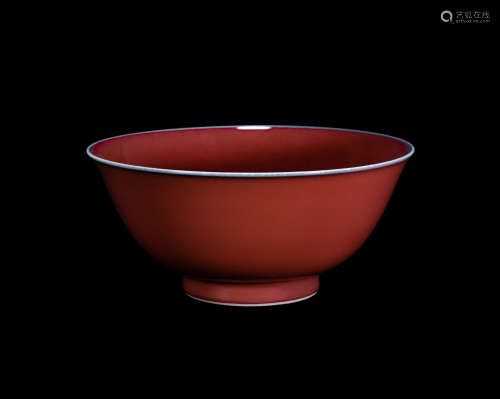 Qing dynasty,  Sacrifice red bowl Yongzheng period