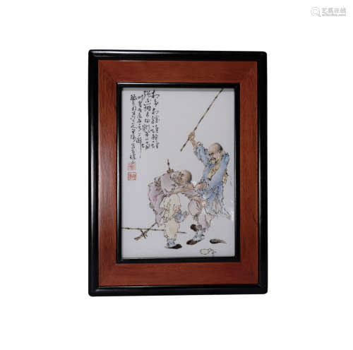 Qing Dynasty, Porcelain Panel Painting