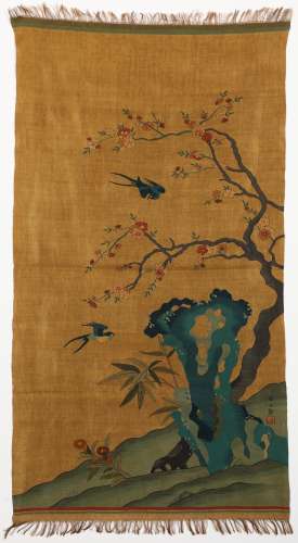 Qing Dynasty,  Kesi Flower and bird illustration