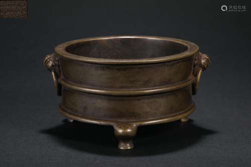 Ming Dynasty,  Three-legged Bronze Stove