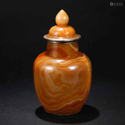 Yuan dynasty,  Bottle with agate cap