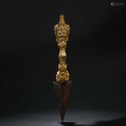 Qing Dynasty,  Inlaid Golden Vajra Pestle