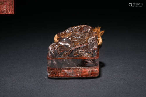Qing Dynasty,  Beast Head Crystal Seal
