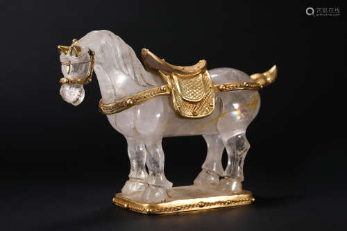 Yuan Dynasty Crystal Gilded horse