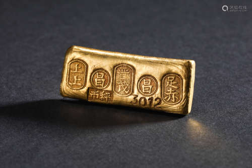 Qing Dynasty,  Gold Bar
