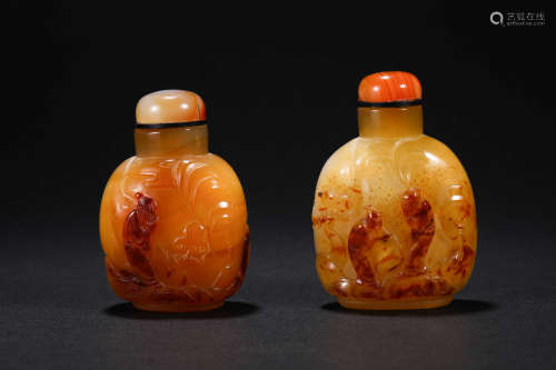 Qing Dynasty,  Agate Snuff Bottle