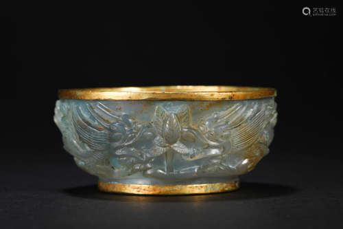 Yuan Dynasty, Gilt Agate Bowl