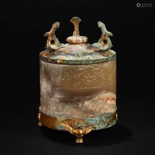 Yuan Dynasty,  Hetian Jade Beast Head furnace