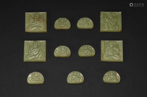 Ming Dynasty,  Hetian Jade Topaz Strip Plate