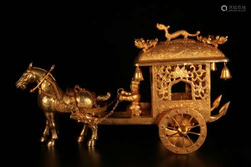 A Set of Gilt Copper Carriage