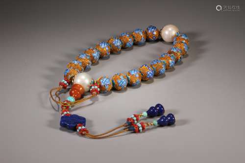 Enameling Handheld Bracelet with Eighteen Beads