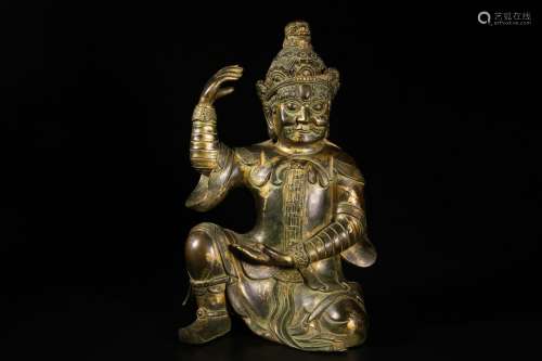 Gilt Copper Statue of Seated Vajra