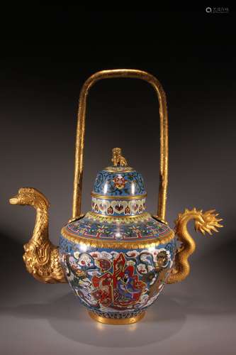 Cloisonne Loop-handled Pot