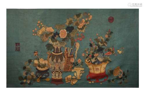 Kesi -Tapestry Painting of Flowers and Fruits