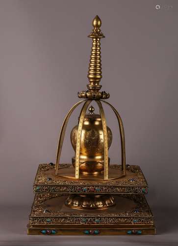 Gilt Copper Pagoda