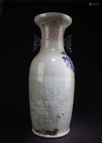 Antique Chinese Blue And White Porcelain Vase