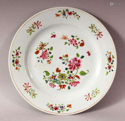 AN 18TH CENTURY CHINESE FAMILLE ROSE PORCELAIN PLATES - deco...