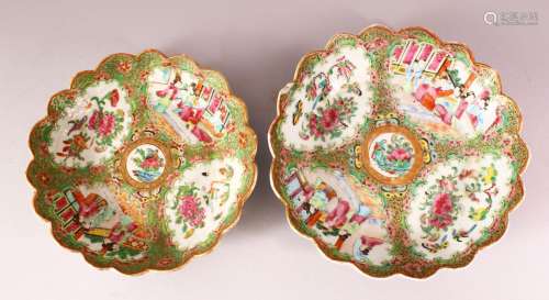 TWO 19TH CENTURY CHINESE CANTON FAMILLE ROSE PLATES - each d...