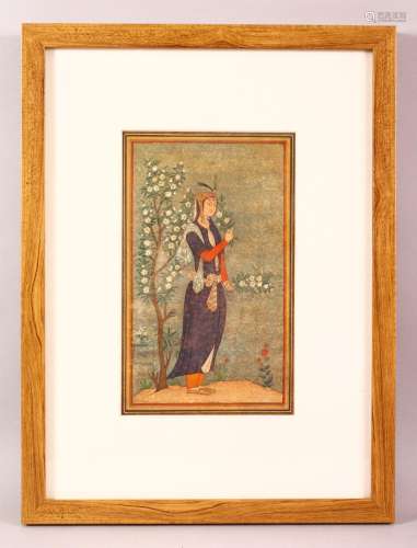 A FINE 16TH CENTURY PERSIAN SIGNED MINIATURE PAINTING - SIGN...