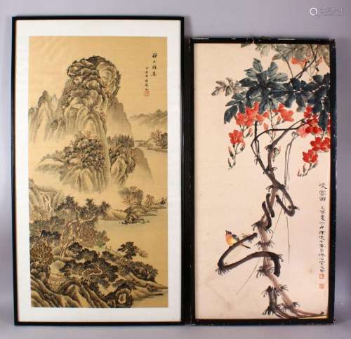 20TH CENTURY CHINESE SCHOOL, mountainous landscape with tree...