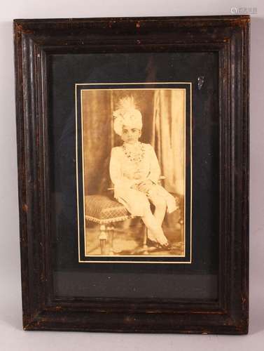 AN ORIGINAL PHOTOGRAPH OF A MAHARAJA, possibly Maharaja Shri...