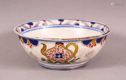 AN 18TH CENTURY TURKISH KUTHAYA POTTERY SOUP BOWL - decorate...