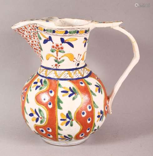 A TURKISH KUTAHYA POTTERY WATER CARAFE / VESSEL - with flora...