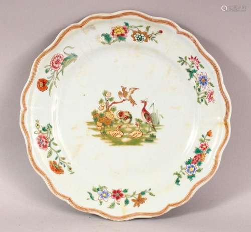 AN 18TH / 19TH CENTURY CHINESE FAMILLE ROSE PORCELAIN PLATE ...