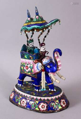 A 19TH / 20TH CENTURY INDIAN SILVER & ENAMEL MODEL OF AN...