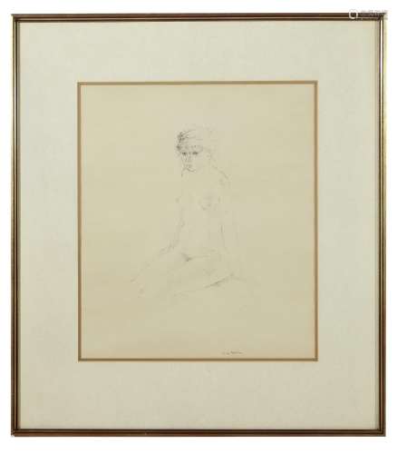 WILLIAM ROBINSON (b. 1936) Female Seated Nude pencil on pape...