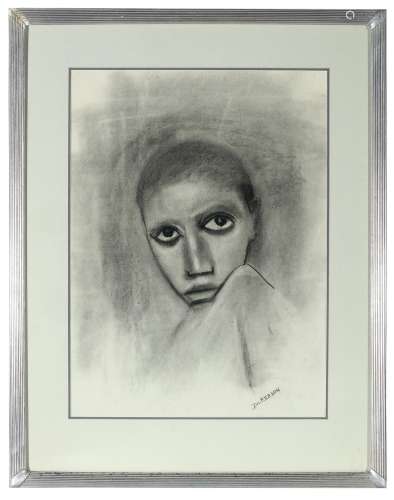 ROBERT DICKERSON (1924-2015) Young Boy charcoal on paper