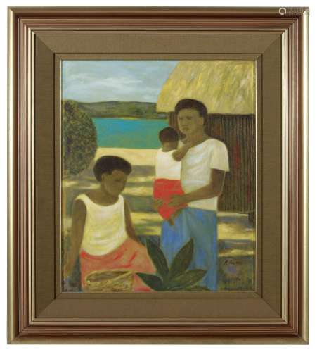 RAY CROOKE (1922-2015) Family Group oil on canvas