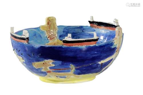 MICHAEL BELL (b. 1959) Dog Beach Bowl II 2000 glazed ceramic