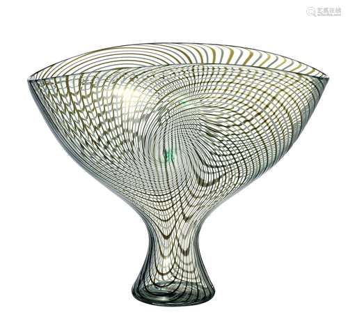 A SEGUSO VIRO MURANO ART GLASS FOOTED BOWL