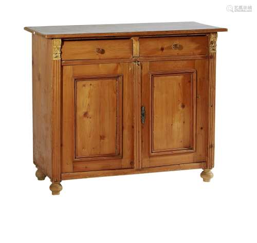 A 19TH CENTURY CONTINENTAL RUSTIC PINE SIDE CABINET