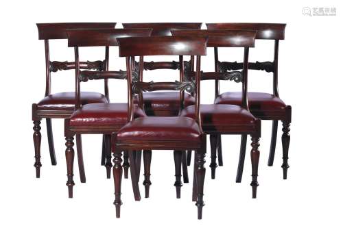 A SET OF SIX WILLIAM IV MAHOGANY DINING CHAIRS