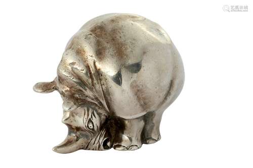 A ZIMBABWEAN SILVER RHINOCEROS BY PATRICK MAVROS